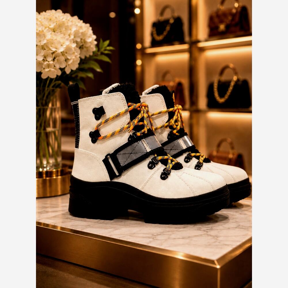 Call It Spring Women's Felicityy Snow Boot - White/Black - size 6